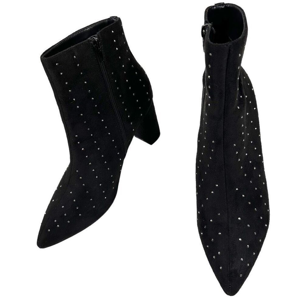 H by Halston Tokyo Women’s Side Zip-up Jeweled Booties - Picture 2 of 10